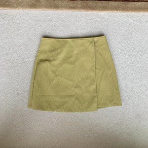 Green Faux Leather Mini Skirt